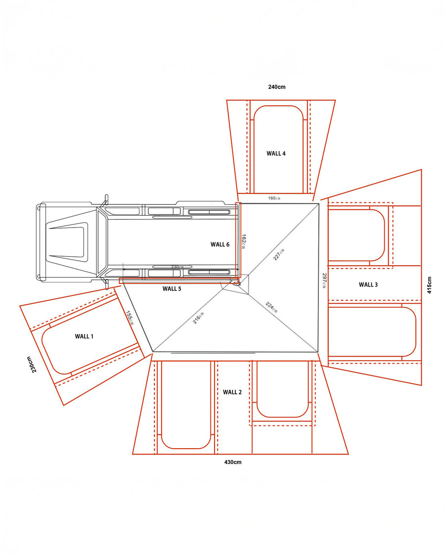 -REGRESS-アウルズネスト<br>270°カーサイドオーニング(タープ)テント<br>アネックスルーム