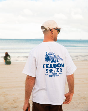 -FELDON SHELTER-<br> NO RUSH TEE<br> Feldon Shelter x Goodreads collaboration T-shirt 