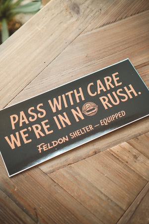 FELDON SHELTER PASS WITH CARE sticker