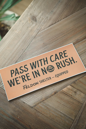 FELDON SHELTER PASS WITH CARE sticker